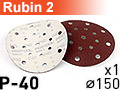 Шлифовальный абразивный круг RUBIN-2 D150/48 P40 - 1шт